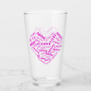 Multi Taal Liefde Word Tekst Glas Gift