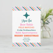 Multi Taal Vakantie Kerstboom Kaart (Staand voorkant)
