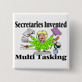 Multi Task Secretary Vierkante Button 5,1 Cm