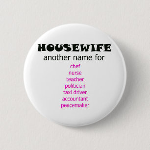 Multi-tasking woonvrouw ronde button 5,7 cm