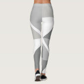 Multi tinten van wit en grijs geometrisch ontwerp leggings (Achterkant)