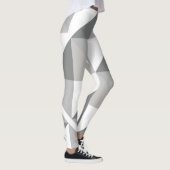 Multi tinten van wit en grijs geometrisch ontwerp leggings (Rechts)