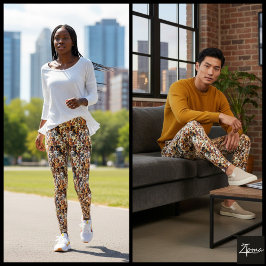 Multi-Tone Drukke Hondengezicht Mix Patronen Leggings