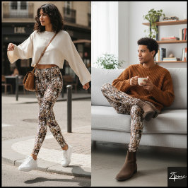 Multi-Tone Drukke Hondengezicht Mix Patronen Leggings
