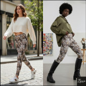 Multi-Tone Drukke Hondengezicht Mix Patronen Leggings