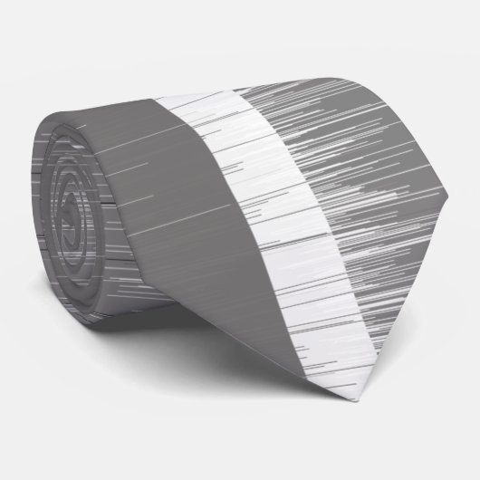 Multi-tone grijs gestreept patroon moderne natte v stropdas (Opgerold)