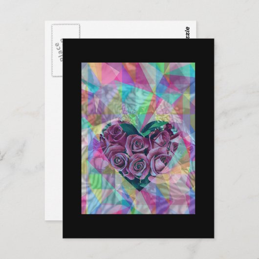 Multi-toned Heart Briefkaart (Voorkant / Achterkant)