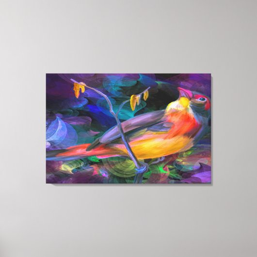 Multi Tri Color Bird Canvas Afdruk (Voorkant)