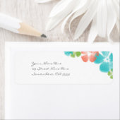 Multi Tropische Waterverf Bloemen Adresetiketten Etiket (Insitu)