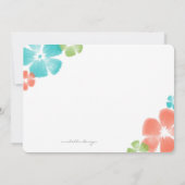 Multi tropische Waterverf Flowers Wedding Invite Kaart (Achterkant)