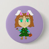 Multi Vakantie Chibi Ronde Button 7,6 Cm (Voorkant)