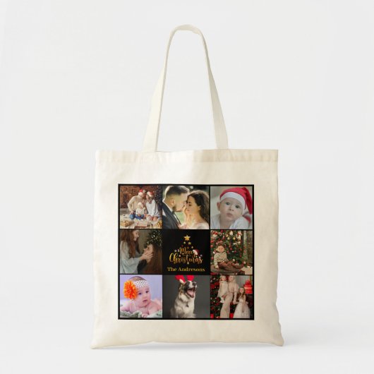 Multi vakantiefoto's | Vrolijk kerstfeest | Cadeau Tote Bag (Voorkant)