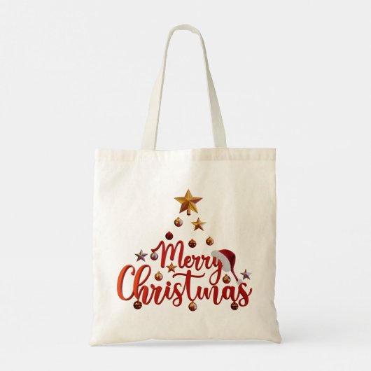 Multi vakantiefoto's | Vrolijk kerstfeest | Cadeau Tote Bag (Achterkant)