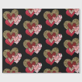 Multi wilde harten cadeaupapier (Vlak)