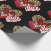 Multi wilde harten cadeaupapier (Hoek)