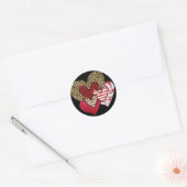 Multi wilde harten ronde sticker (Envelop)