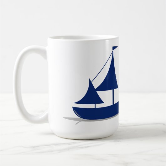 Multi-zeil zeilboot maritiem nautisch koffiemok (Links)