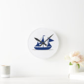 Multi-zeil zeilboot maritiem nautisch ronde klok (Huis)