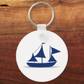 Multi-zeil zeilboot maritiem nautisch sleutelhanger (Voorkant)
