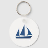 Multi-zeil zeilboot maritiem nautisch sleutelhanger (Achterkant)