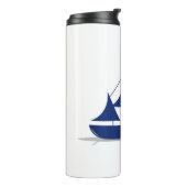 Multi-zeil zeilboot maritiem nautisch thermosbeker (Gedraaid links)