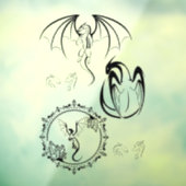 Multi zwart-wit Bold Dragon Contouren Raamsticker (Vel 3)