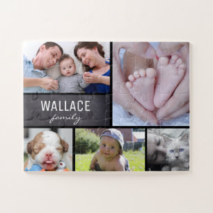 MultiAfbeelding Collage foto's met familienaam Legpuzzel