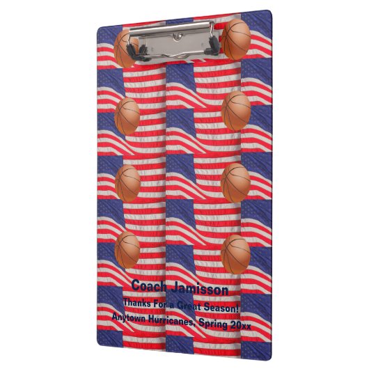 MultiAmerikaanse vlaggen, Basketball Coach Dank u Klembord (Links)