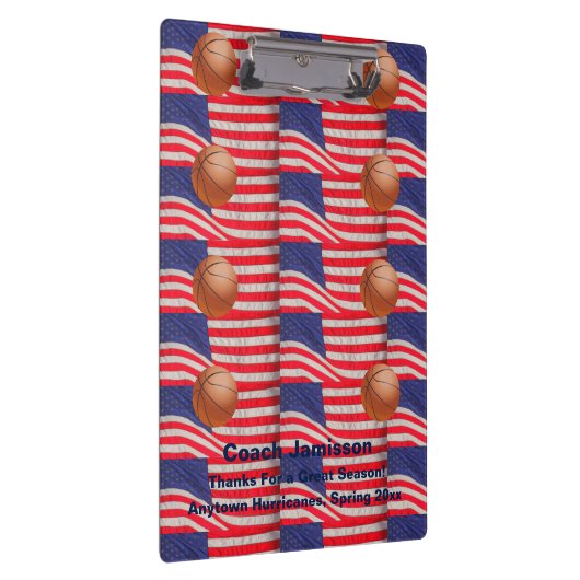 MultiAmerikaanse vlaggen, Basketball Coach Dank u Klembord (Rechts)