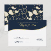 Multibasebal gouden antwoordkaart RSVP kaartje (Voorkant / Achterkant)