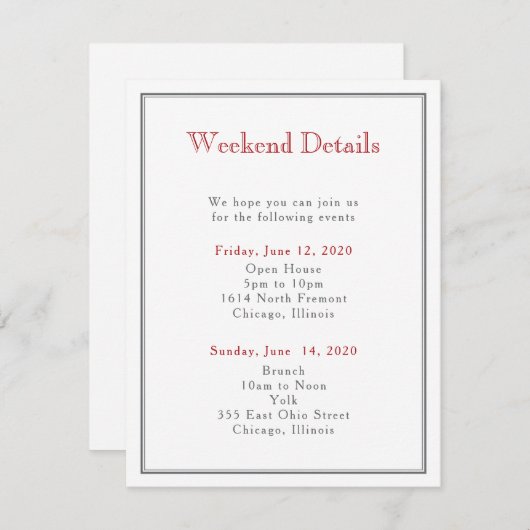 Multiborder-behuizingsbalk Mitzvah Informatiekaartje (Voorkant / Achterkant)