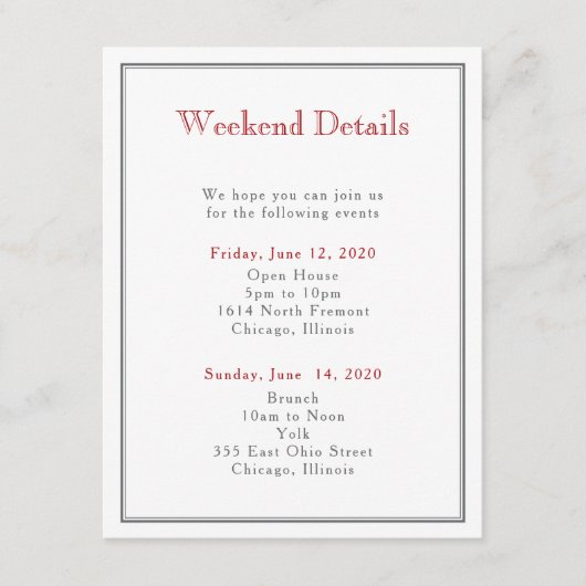 Multiborder-behuizingsbalk Mitzvah Informatiekaartje (Voorkant)