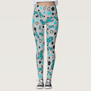 Multicardafdrukken met turquoise Ribbon...POTS Leggings
