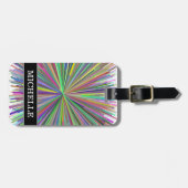 Multicolded Line Burst Pattern + Custom Name Bagagelabel (Voorkant horizontaal)