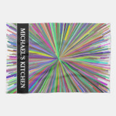 Multicolded Line Burst Pattern + Custom Name Theedoek (Horizontaal)