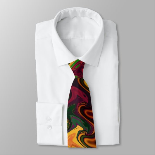 Multicolf Abstracte fijn fractale kunst Stropdas (Gebonden)