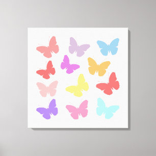 Multicolf Butterflies Design Canvas Afdruk