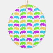 Multicolf-geel groen paars blauw keramisch ornament (Links)