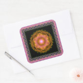 Multicolf gloeiend helder fractaal patroon vierkante sticker (Envelop)