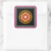 Multicolf gloeiend helder fractaal patroon vierkante sticker (Tas)