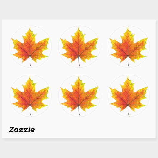 Multicolf maple leaf ronde sticker (Vel)