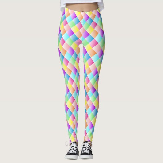 Multicolf vierkant over Design Yoga Pants Leggings (Voorkant)