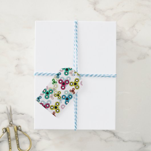 Multicolische spinners cadeaulabel (Met Touw)