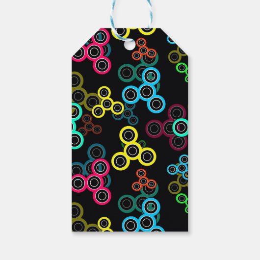 Multicolische spinners cadeaulabel (Achterkant)