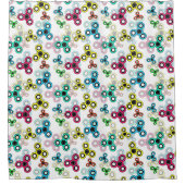 Multicolische spinners douchegordijn (Voorkant)