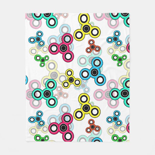 Multicolische spinners fleece deken (Voorkant)