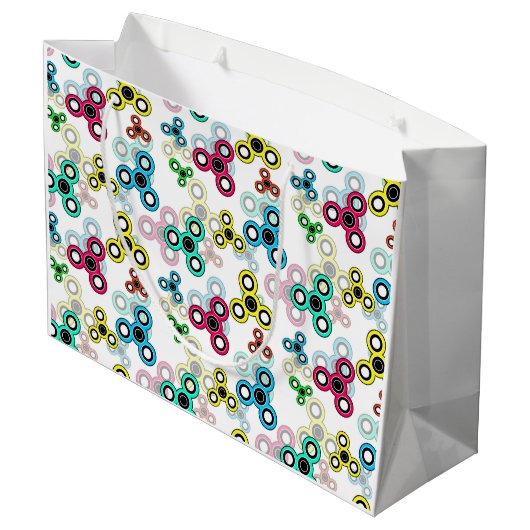 Multicolische spinners groot cadeauzakje (Achterkant Gekanteld)