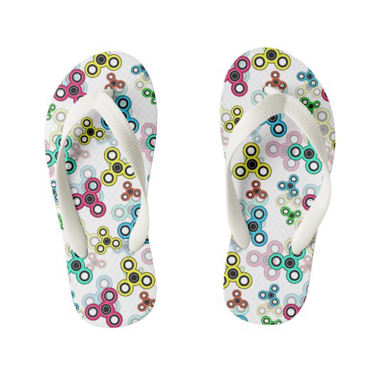 Multicolische spinners kinder teenslippers (Voetbed)