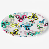 Multicolische spinners papieren bordje (Gekanteld)