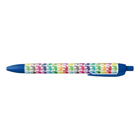 Multicololf-olifantenpatroon Blauwe Inkt Pen (Bodem)